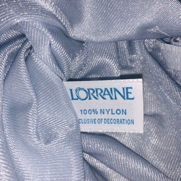 Vintage Lorraine Womens Robe M Blue 3/4 Sleeve Front Button Nylon - Picture 8 of 8